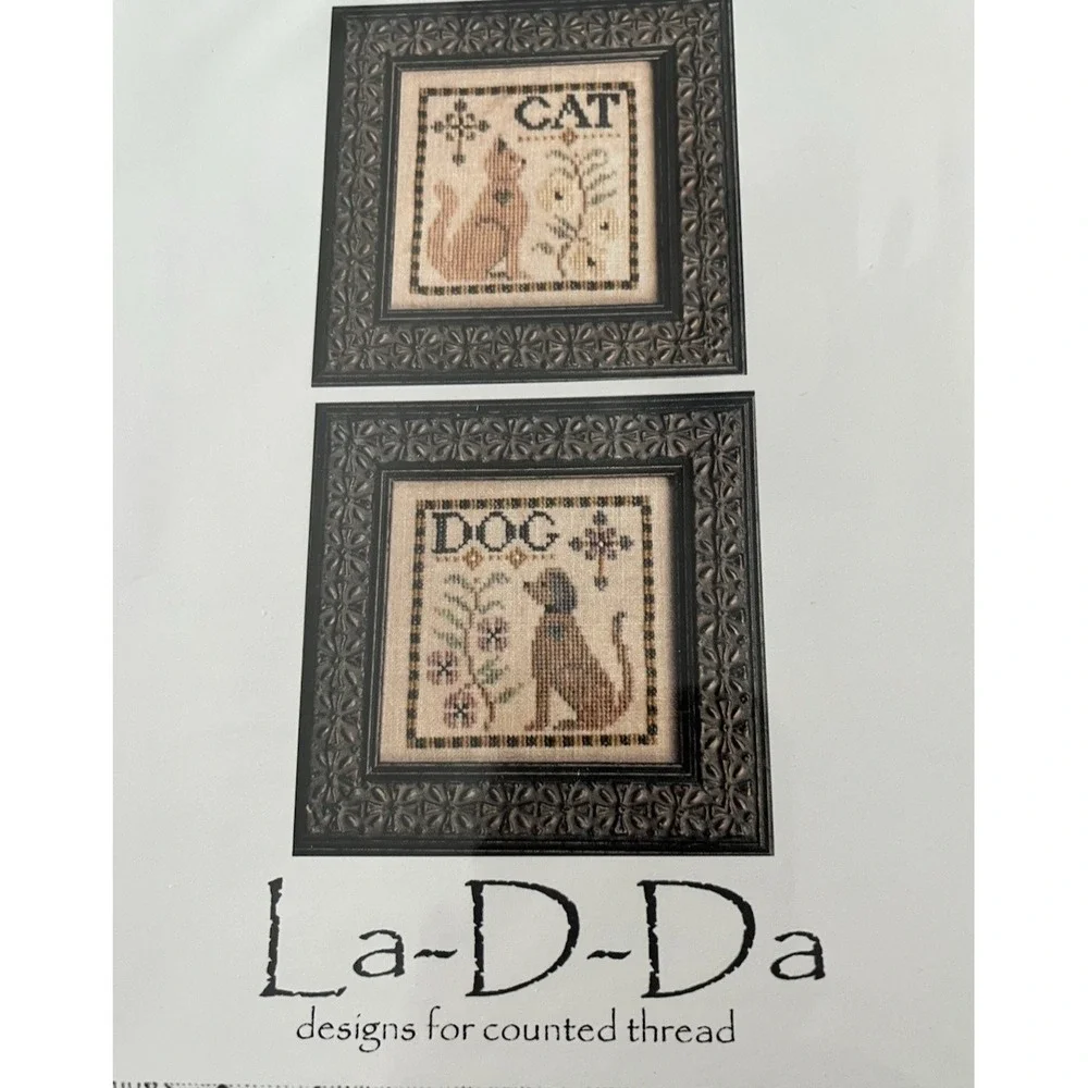 La-D-Da Cat & Dog Design For Counted Thread Pattern Chart 32 Count Lori Markovic